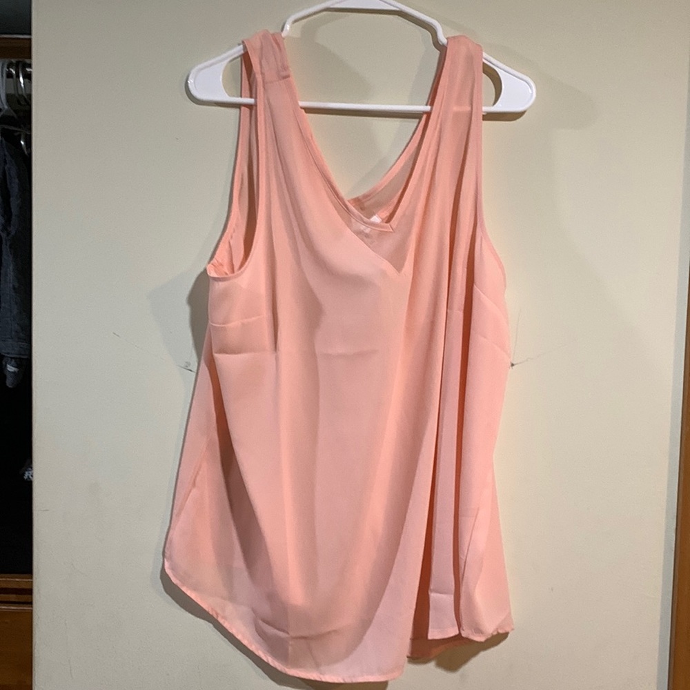 Pink v neck tank top